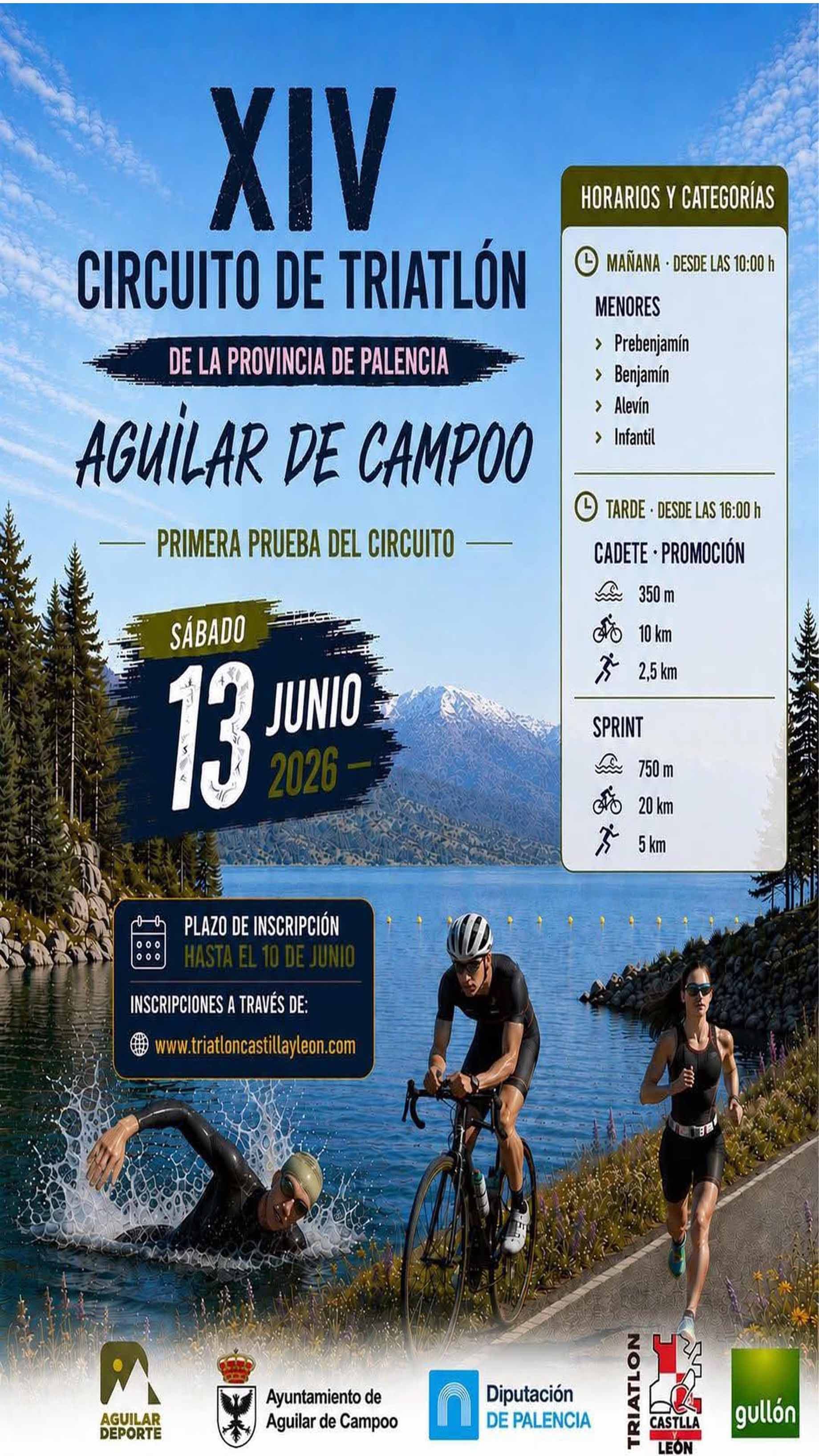 TRIATLON SPRINT Y DE MENORES DE AGUILAR DE CAMPOO 2026